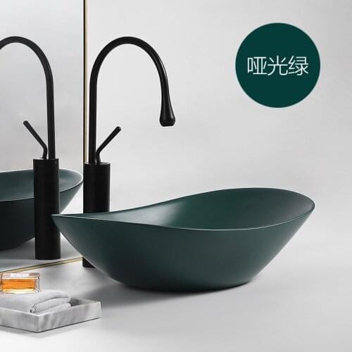 Green oval ceramic platform basin balcony toilet washbasin washbasin washbasin washbasin washstand modern sink