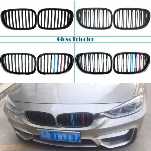1SET Front Bumper Racing Grills Kidney Grilles For BMW F01 F02 F03 F04 7 Series 2008-2014 M Power Performance Accessories