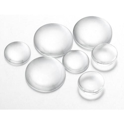 10pcs Lot Round Flat Back Clear Glass Blank Cabochon Cameo for DIY Necklaces Earrings Bracelet Jewelry Making Wholesale Dome