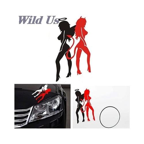 14*8cm Car Styling Decal Accessories Personalized Decoraction Stickers Creative Reflective Angel Devil Waterproof Cars Stickers