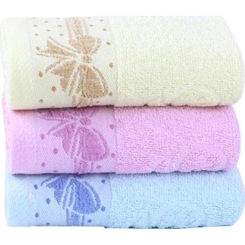 3Pcs Soft Cotton Bath Towels Weak Twist Towels Hand Washcloths Washrag Water Absorption Towels with Butterfly Pattern for Home