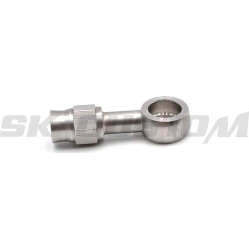 304 Stainless Steel Pipe Fittings Resuble Swivel Banjo Eye -3 AN Hose End Straight Long UNEF