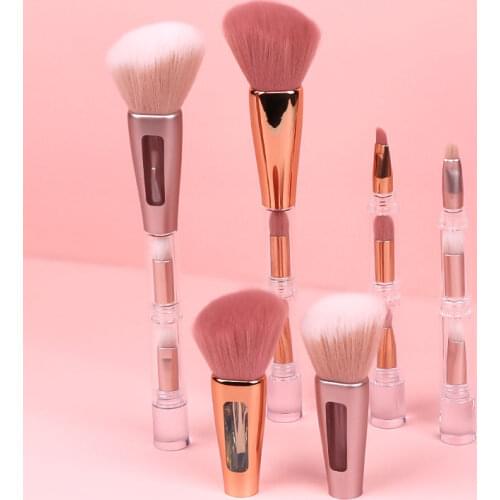 4PCS/SET Makeup Brushes Eyeshadow Highlighter Powder Brush BB Cream Cosmetic Brush Metal Hand Eyebrow Brush Beauty Makeup Tools