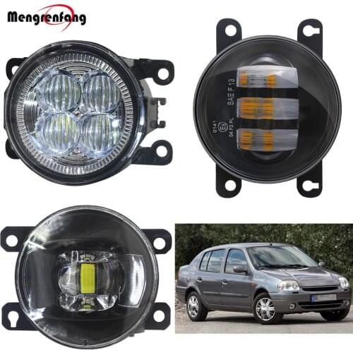 2 Pieces Car Front Bumper Fog Light For Renault Thalia 1998-2015 LED Fog Lamp DRL Daytime Running Light H11 Accessories