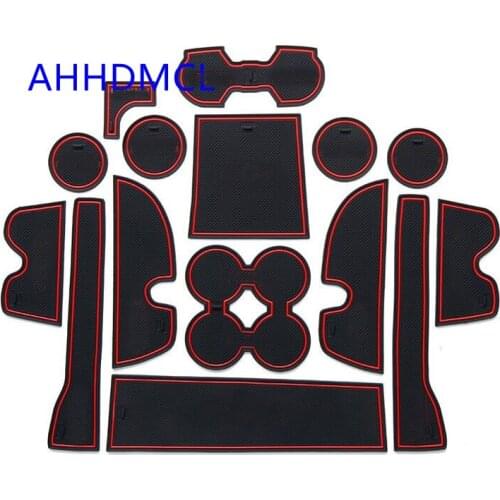 Car Anti-Dirty Pad Door Groove Gate Slot Cup Armrest Storage Pad Anti-Slip Mat For Land Cruiser Prado 2018