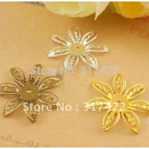 Freeshipping 1000pcs Bead Cap 18mm (Gold/Silver/Bronze Color)