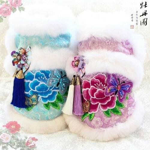 Free Shipping Handmade Butterfly Flowers Rose Peony Brocade Rabbit Fur Dog Coat Cat Pet Dog Clothes Poodle Chihuahua Maltese