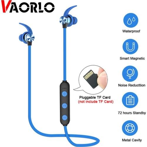 VAORLO Wireless Headphone Bluetooth Earphone With MIC Headset For Mobilephone Neckband Sport Earphone Auriculare Support TF Card