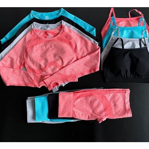 Seamless Yoga Set for Women Workout Clothing High Waist Sport Yoga Leggings Running Fitness Set Gym Outfit Yoga Sportswear