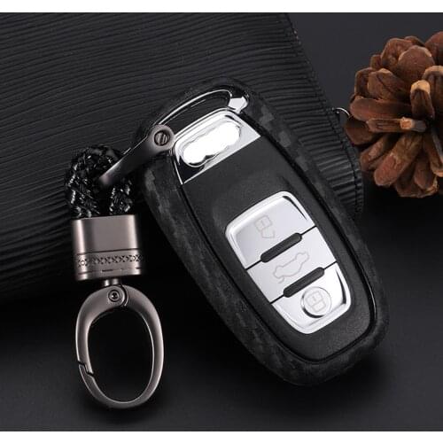 Remote Key Case Fob Cover Holder Keychain Fit For Audi A4 A5 A6 A7 A8 S5 S6 S7 S8 Q5 SQ5 2013-2017