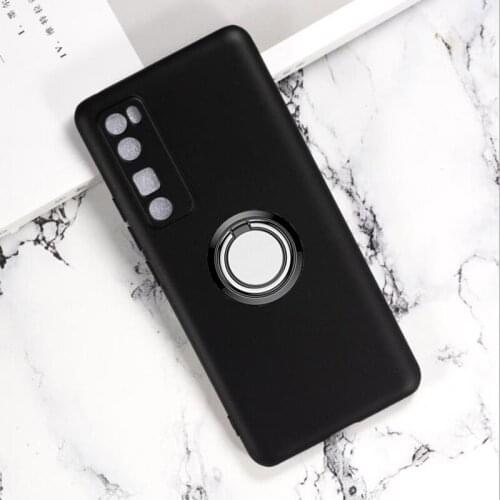 For Huawei Nova 7 Pro 5G 6.57" JER-AN10 Back Ring Holder Bracket Phone Case Cover TPU Soft Silicone Bumper Anti Drop Shell