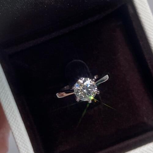 Moissanites Ring luxury wedding Bulgaria bridal party 1 carat D color 925 sterling silver ring woman jewelry