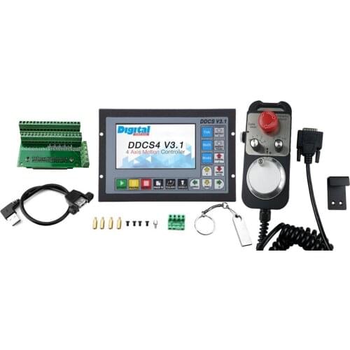 New CNC Kit DDCSV3.1 3/4 Axis G Code CNC Offline Stand Alone Controller For Engraving Milling Machine 4axis E-Stop MPG Handwheel