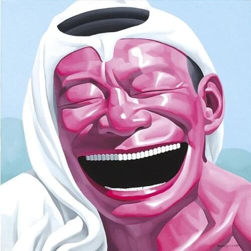 Cool Yueminjun Lucky Happy Man Handpainted Oil Painting On Canvas Painting Wall Art Wall Pictures For Living Room Home Decor