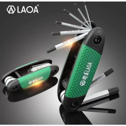 LAOA Folding Allen Key Set Portable Hex Wrench Inner Hexagon Screwdriver Made of CR-V Steel Durable and Easy to Carry