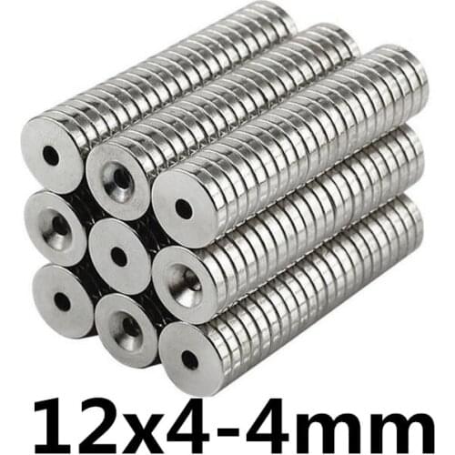 20/30/50PCS 12x4-4mm N35 Powerful Magnetic 12*4mm Hole 4mm Countersunk Neodymium Magnet Permanent NdFeB Magnets 12*4-4mm