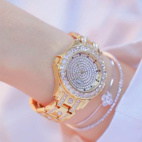 Wrist Watch for Woman Gold Water Resistant Womens Luxury Watch Luxury Fashion Brand Unique Bling Diamand Loyal Hand Clock