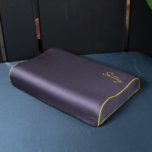 60S Cotton Embroidery Pillow Case Solid Color Pillowcases High Quality Egyptian Cotton Latex Pillow Case Cover 30x50 40x60