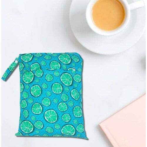 2021 New 36*30cm Bright-Colored Wet Dry Bag With Two Zippered For Baby Diapers Nappies Waterproof Reusable Diaper Storage Bag