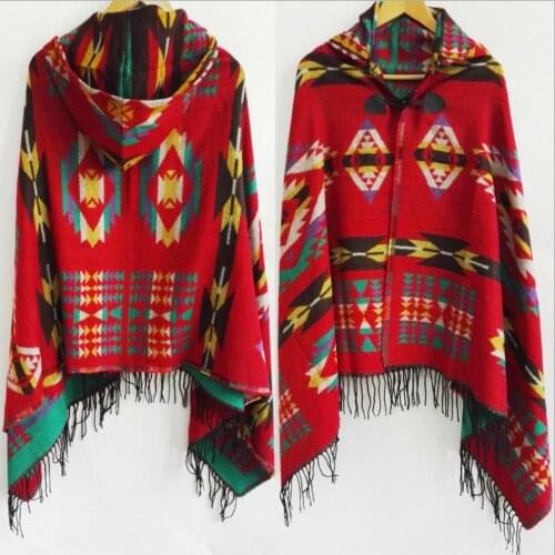 Autumn Winter Women Shaw With a Hat Pashmina Long Imitation Cashmere Wild Cloak Air Conditioning Thick Warm Cloak Coat