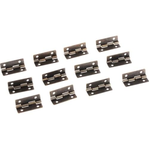 12Pcs/lot Antique Bronze Hinges Vintage Brass 4 holes 30mm Right angle rotation Iron with screws Jewelry Gift Wind Wood Box