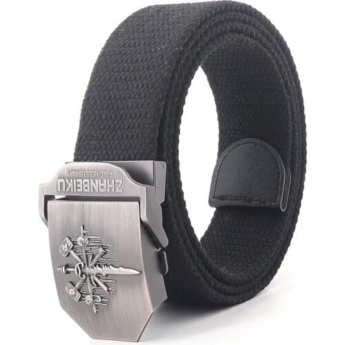 Long Canvas Belt Tactical Military 110 120 130 140 150 160 170cm Big Size Outdoor Travel Nylon Belts Army Ceinture Black Stripe