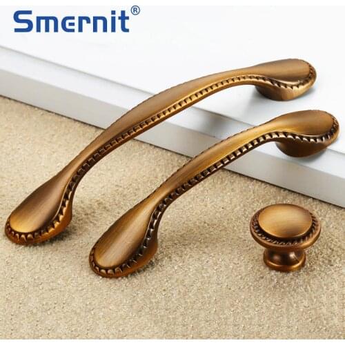 Antique Furniture Handles Zinc Alloy Drawer Pull Cabinet Knobs and Handles for Kitchen Cupboard Vintage Wardrobe Door pulls