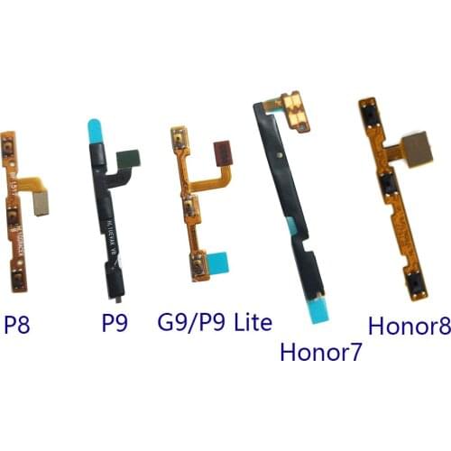 Original Power On Off Volume Up Down Button Key Flex Cable Replacement Repair Spare Parts for Huawei P8 P9 P9 Lite/G9 Honor 7 8
