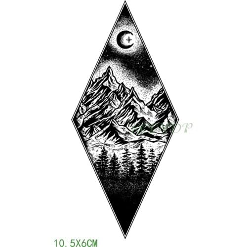 Waterproof Temporary Tattoo Sticker Moon Hill forest Flash Tatoo Fake Tatto arm leg Wrist Foot hand For Girl Men Women femme