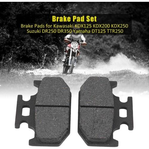 1 Set Motorcycle Brake Pads for Kawasaki KDX125 KDX200 KDX250 Suzuki DR250 DR350 Yamaha DT125 TTR250