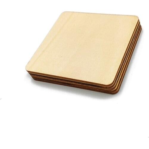 10pcs 120-300mm Unfinished Wood Squares Round Corner Wooden Cutouts Unfinished Wood for Wooden Craft DIY Home Decor Gift Tags