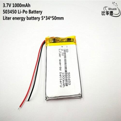 10pcs Liter energy battery Good Qulity 3.7V,1000mAH,503450 Polymer lithium ion / Li-ion battery for TOY,POWER BANK,GPS,mp3,mp4