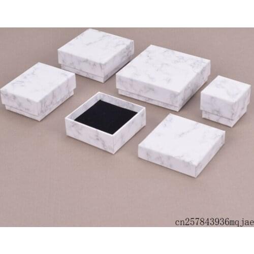 100 Pcs Marble Jewelry Packaging Box Jewelry Boxes Necklace Earring Box Marbling Kraft Paper Box