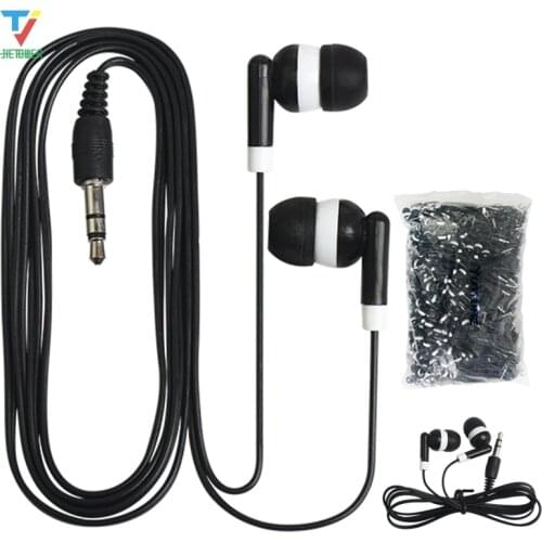 500pcs/lot Universal Cheapest Disposable Black Colorful In-Ear Earbuds Earphone For IPhone 4 5 6 Headset MP3 MP4 3.5mm Audio