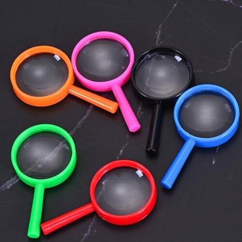 6Pcs Colored Acrylic Magnifiers Delicate Funny Magnifying Glasses Toys Kids Experimental Magnifying Lens Toys (Random Color)