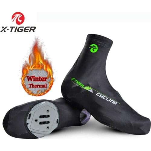 X-TIGER Thermal Fleece Cycling Shoe Covers Winter Overshoes Covers Keep Warm Windproof Bicycle Cycling Shoe Covers