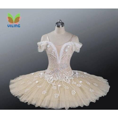 Apricot ballet tutu child professional classical ballet tutu Ballerina fairy pancake ballet dress tutu