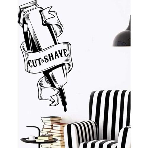 Large Barber Clippers Wall Decal-Barber Tool Decal-Hairdree Salon Barbar Shop Cut Shave Vinyl Wall Sticker Hair Salon Decor 2170