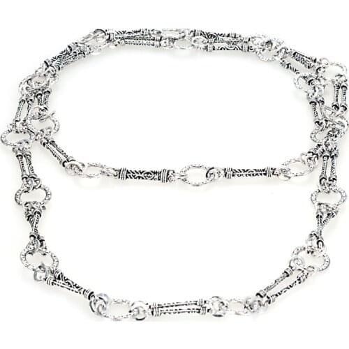 Miasol 1 Meter Handmade Linked Antique Silver Zinc Alloy Bracelets Necklaces Chain For Diy Jewelry Making