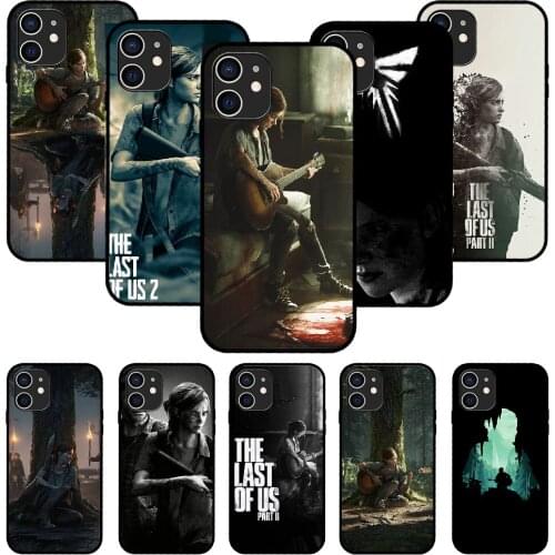For iPhone 11 12 8 Plus Mini Pro X XR XS Max 4 5 7 6 6S 8 SE Phone Case Black Cover Bumper The Last of Us 2 Ellie Joel