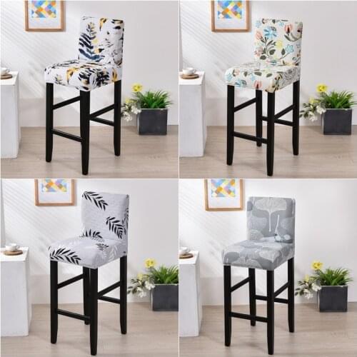 Bird Printed Stretch Bar Chair Cover Seat Slipcover Hotel Banquet Dining Chair Slipcover Housse De Chaise Armchair Short Back