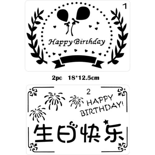 Happybirthday Stencil Happy Birthday Theme DIY Painting Template Couple Blessing Template Hand Account Drawing Board Reusable
