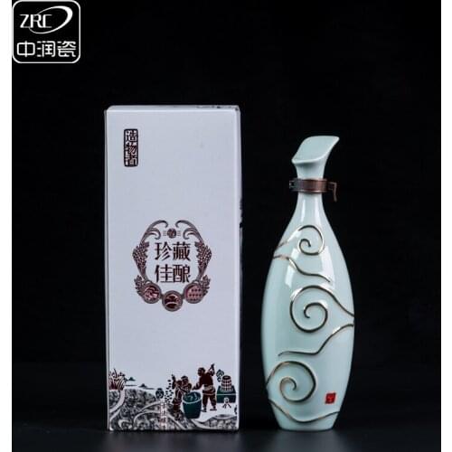 Ceramic Flagon Chinese Style Flagon Flask Hip Flask Liquor Bottle Wine Bottle Butelki Na Alkohol Household Tableware ED50JH