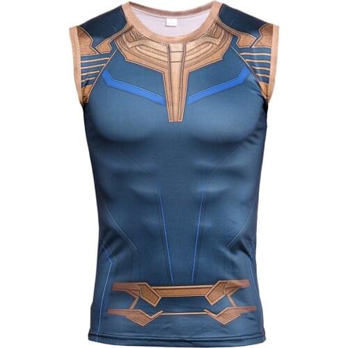 Compression Tank Top Men Bodybuilding Gym Fitness Vests Cosplay Crossfit Sleeveless Shirt Workout Training Sports Running Vest