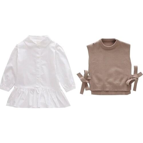 Korean round Neck Knitted Wool Thin Childrens Pullover toddler girl clothes Autumn Baby Vest grils baby girl clothes