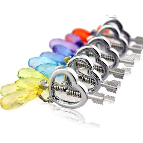 Metal Sexy Milk Clip Metal Nipple Clamps Adjustable Sexy Sandwich Heart-shaped One Arrow Through Heart Milk Clip