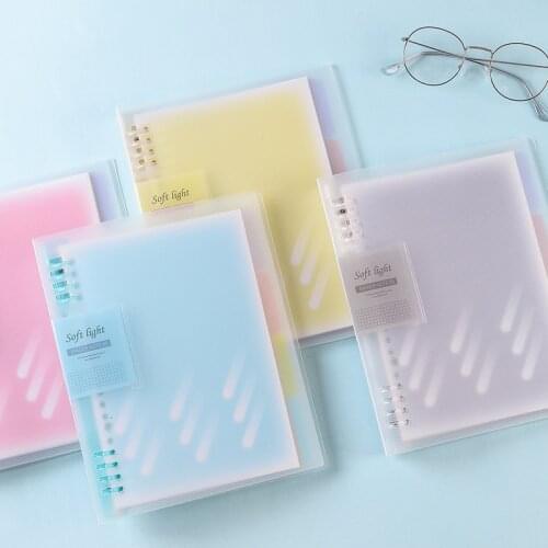 Cute Stationery PP Shell Loose Leaf Book B5 A4 Removable Core Planner 8 Rings Light Color 40 Sheets Detachable Binder Notebook