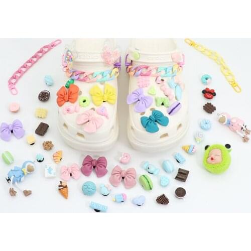Cute Cartoon Duck with Bow Croc Charms Designer DIY Candy Cookies Decaration for Croc JIBZ Clogs Kids Boys Women Girls Gifts
