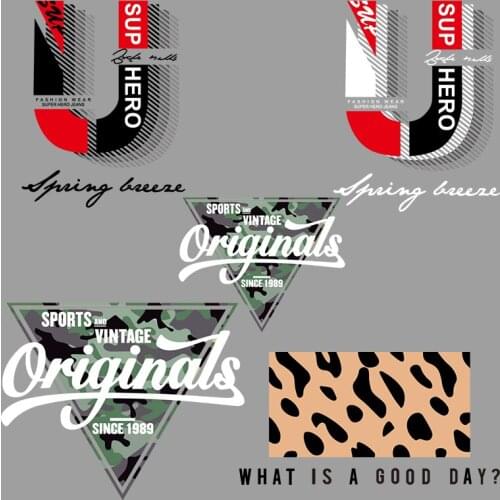 Fashion Words Iron-On Transfers For Clothing Stickers Heat Transfer Vinyl Patches Sports Style Sticker On Clothes Patch Applique