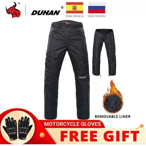 DUHAN Motorcycle Pants Winter Cold Proof Moto Motocross Off-Road Racing Pants Motorbike Protective Trousers Have Cotton Lining